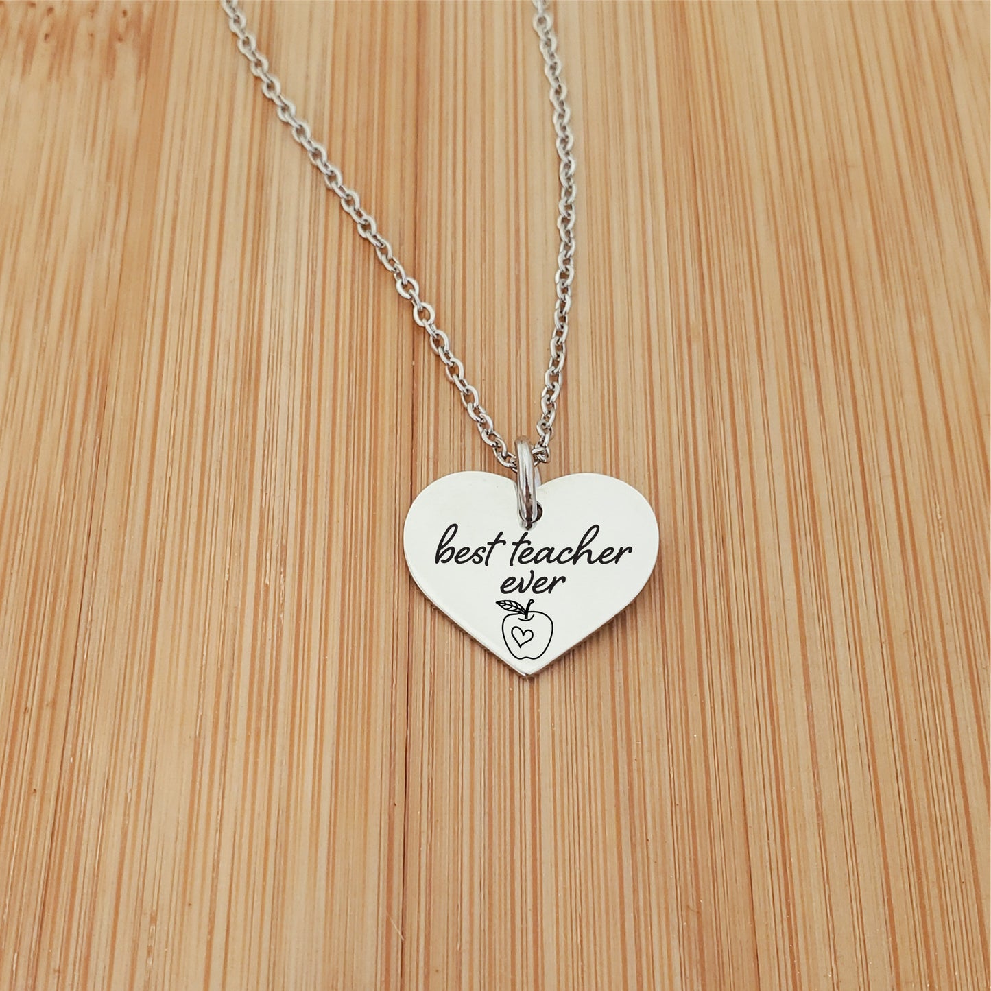 BEST TEACHER HEART NECKLACE