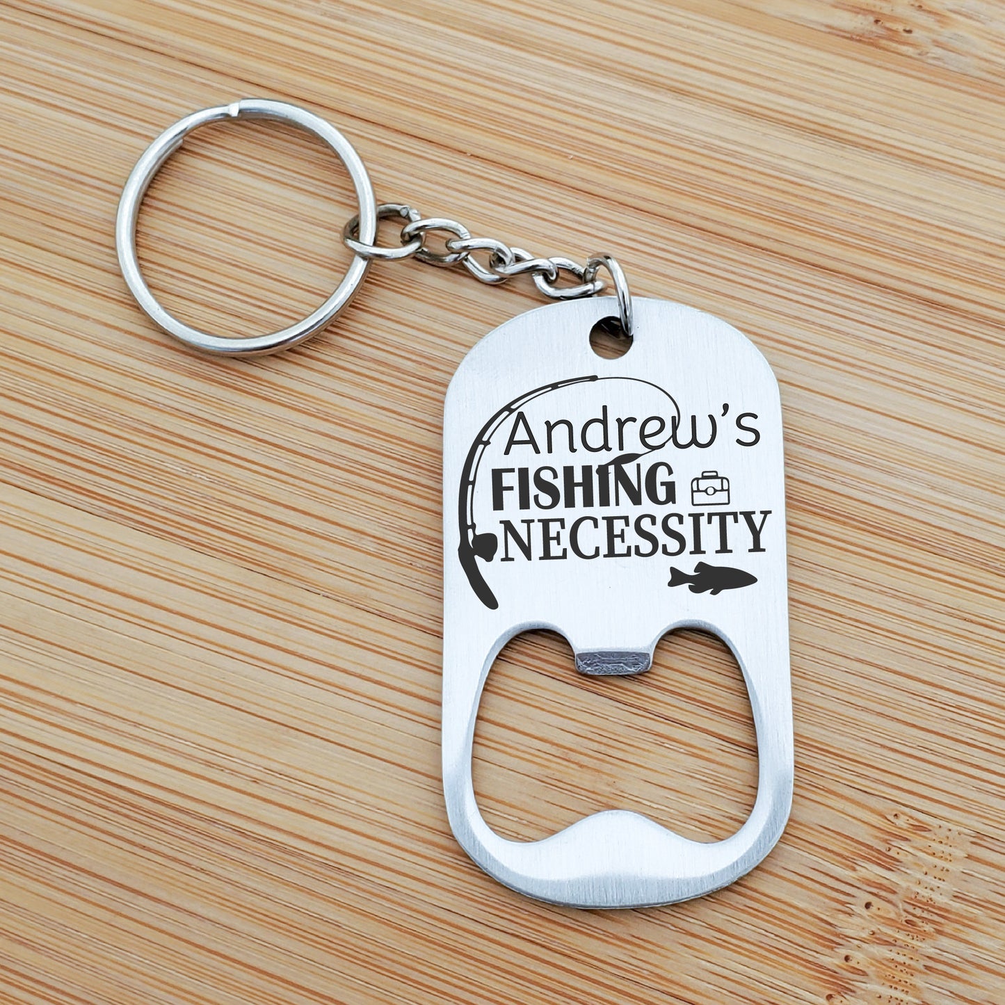 NECESSITY BOTTLE OPENER KEYCHAIN