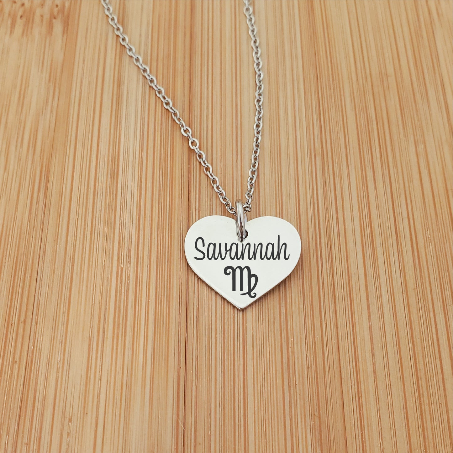 ZODIAC NAME HEART NECKLACE