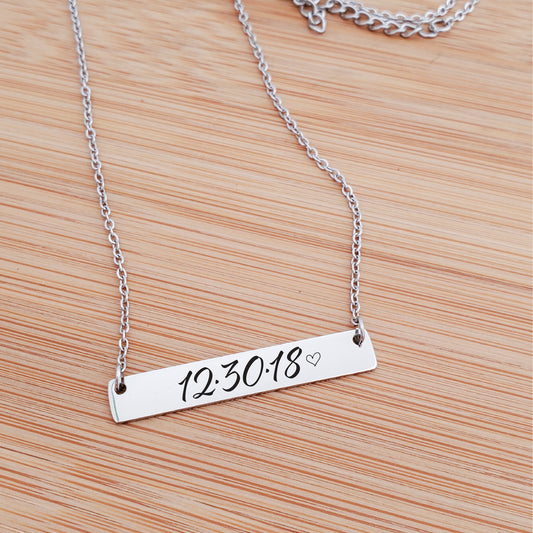 DATE BAR NECKLACE