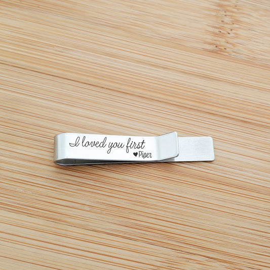 LOVED YOU FIRST TIE CLIP